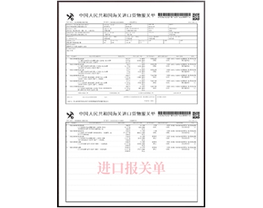 货物进口报关单